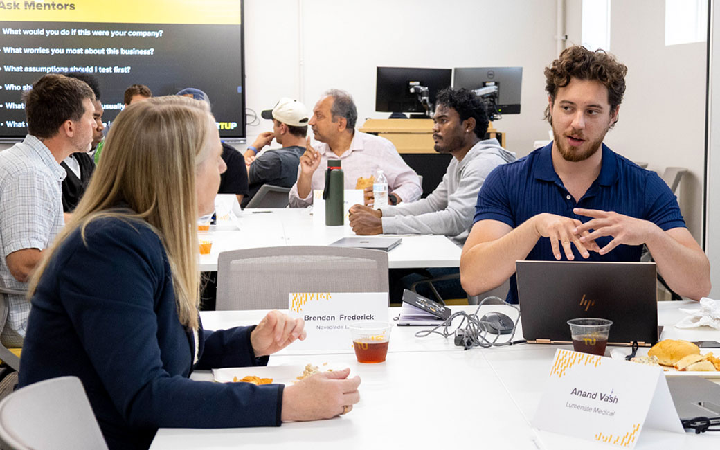 startup accelerator members in discussion