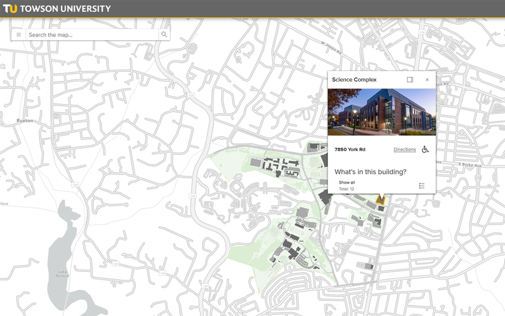 towson university map inset