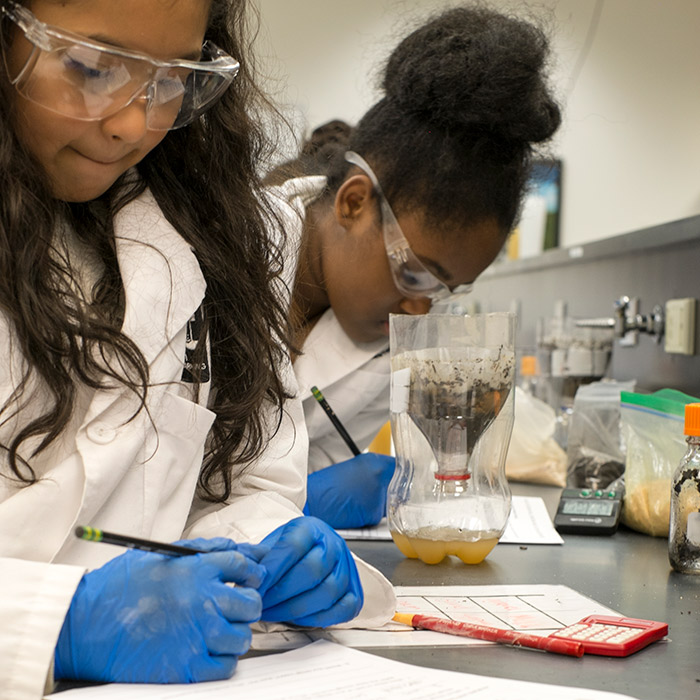 Student in lab