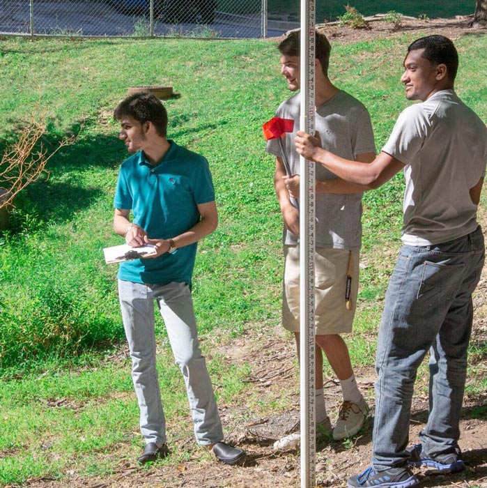 students working outdoors