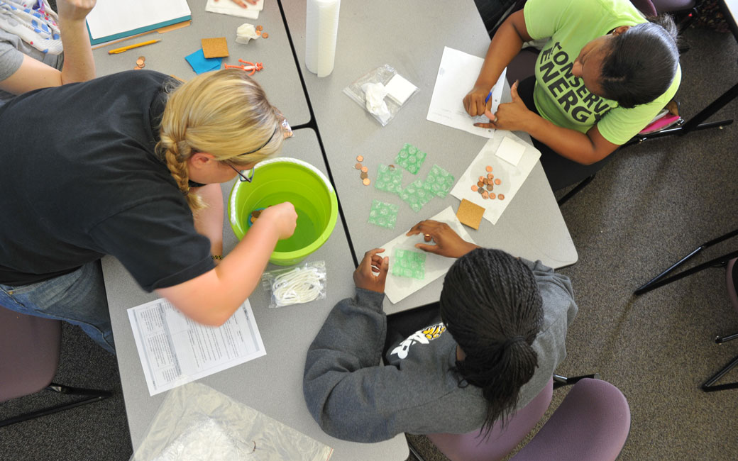 Towson UTeach students working on a lesson