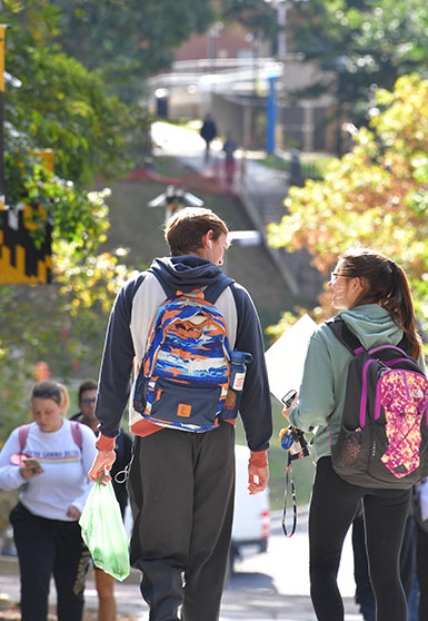 students on campus