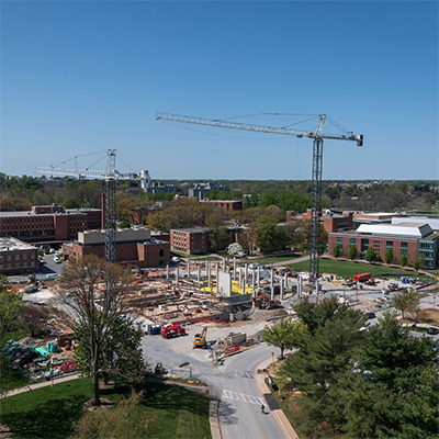 The beginning construction of the new College of Health Professions