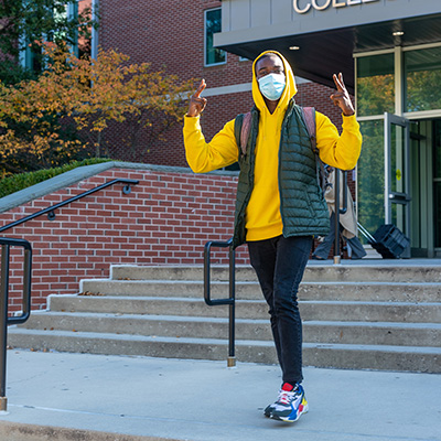 TU student with mask