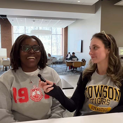 TU student being interviewed