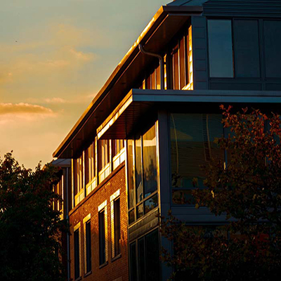TU campus at sunset