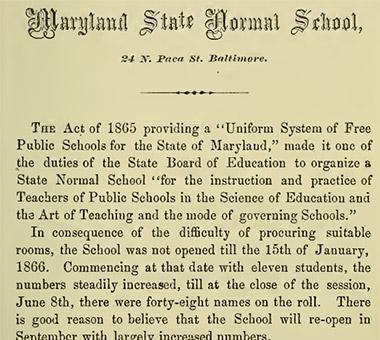 Maryland State Normal School document