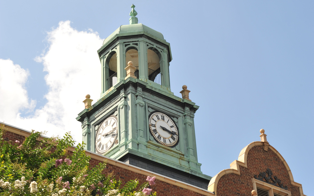 Clock tower at Stephens Hall
