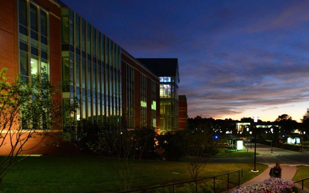 CLA Building at night
