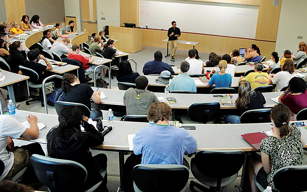 students in lecture classroom