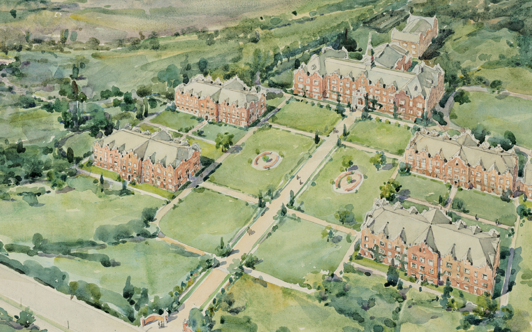 1913 watercolor of campus
