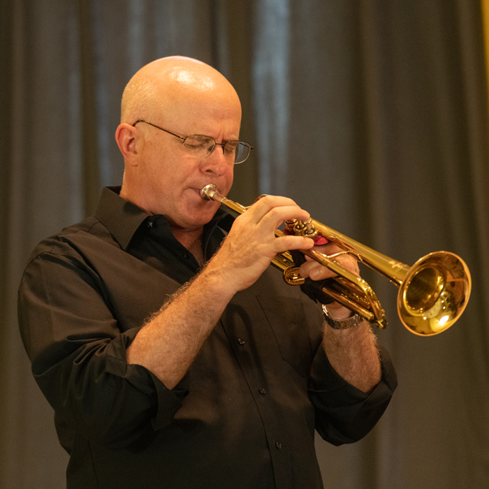 Dave Ballou playing the trumpet