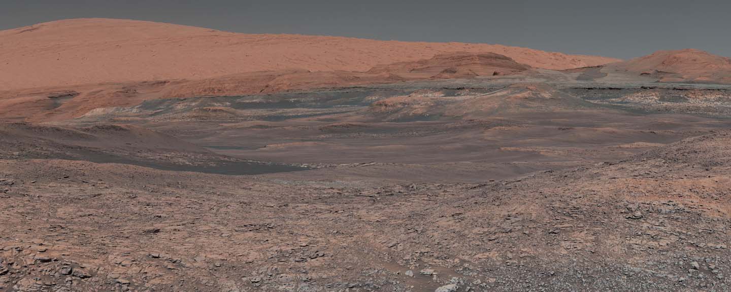 a view of the landscape on Mars
