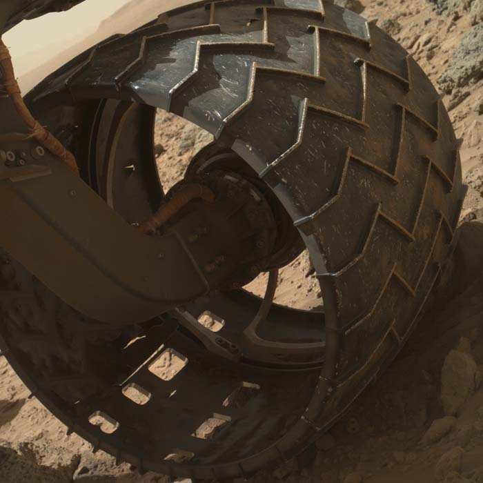 Photo of a rover tire (NASA)