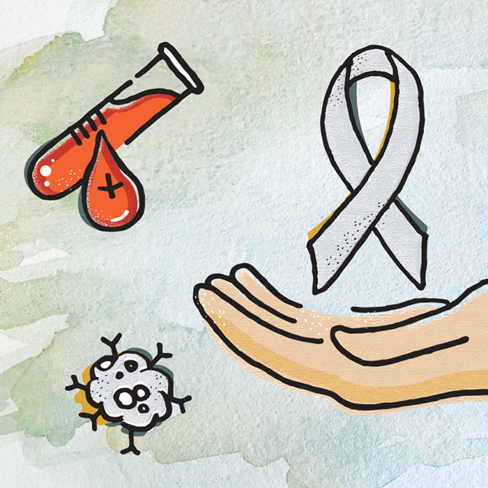 illustration of symbols related to cancer