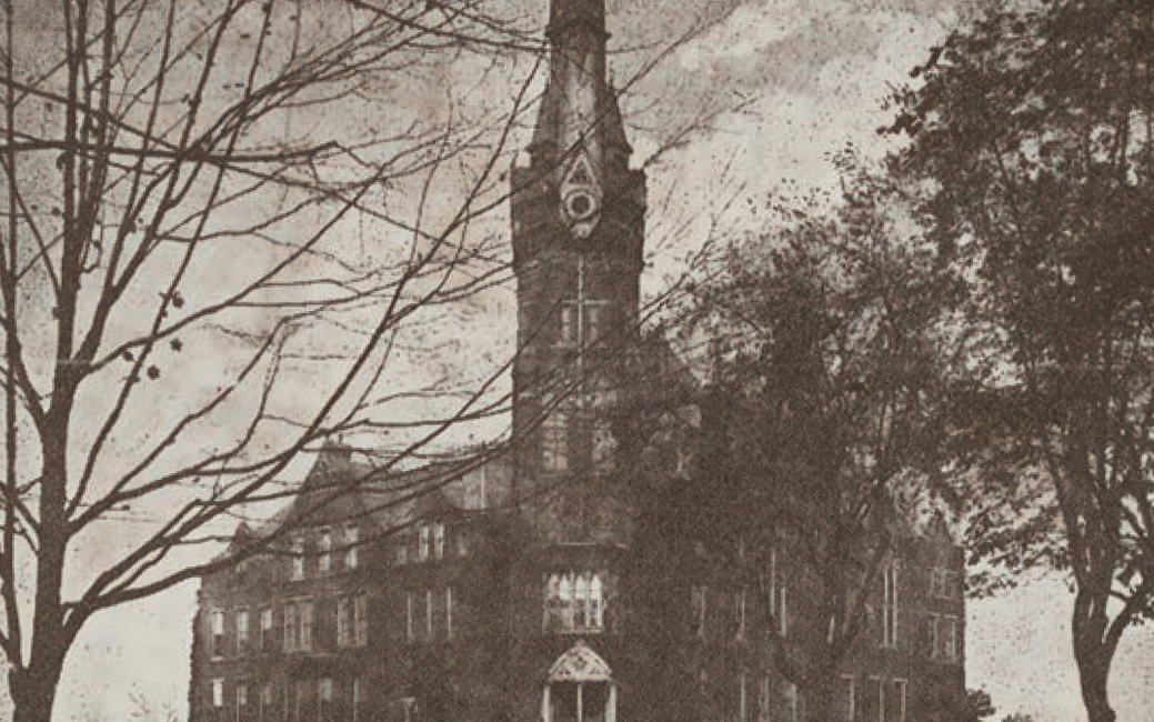 Black and white photo of Carrollton Hall