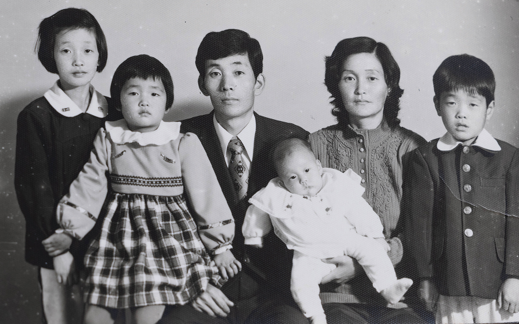 Posed group photo of Esther Lim and her family