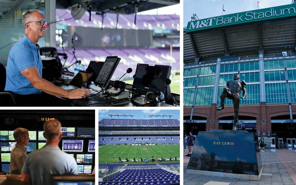 Photo collage of Gerry Sandusky at M&T Bank Stadium