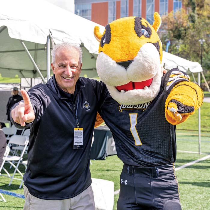 President Ginsberg with Doc the Tiger