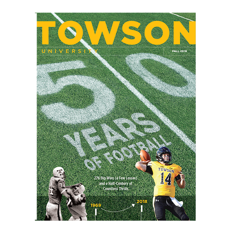 cover of fall 2018 magazine: Football's Golden Anniversary