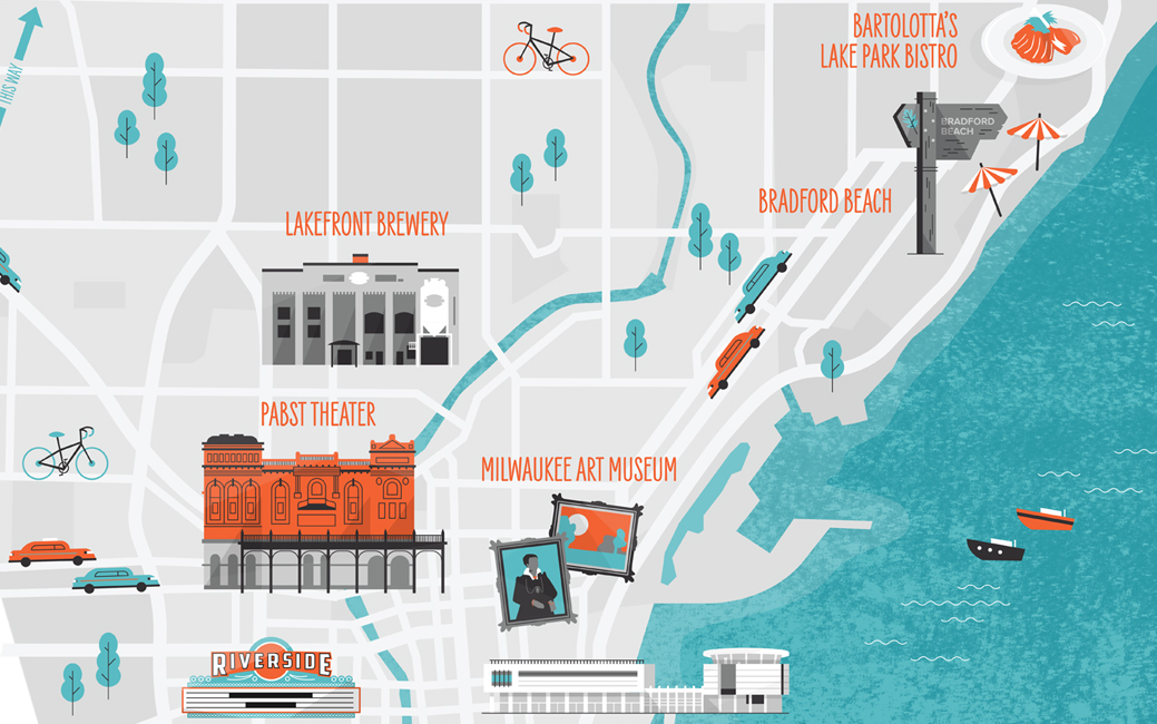 illustration of map of Milwaukee