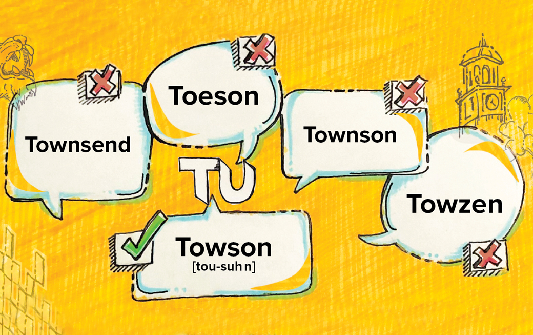 image of ways to mispronounce "Towson"