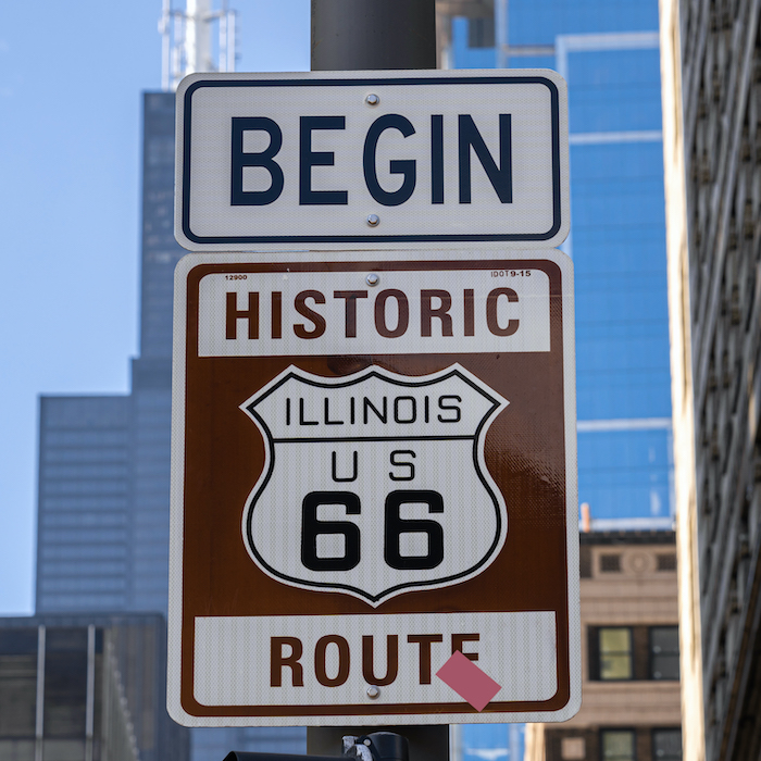 Route 66 sign in Chicago