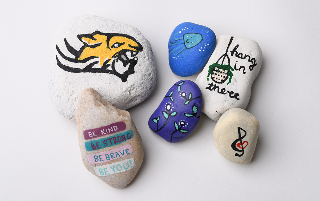 Group of painted rocks