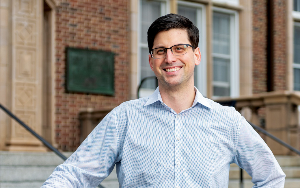 Photo of John Eubank IV outside Stephens Hall