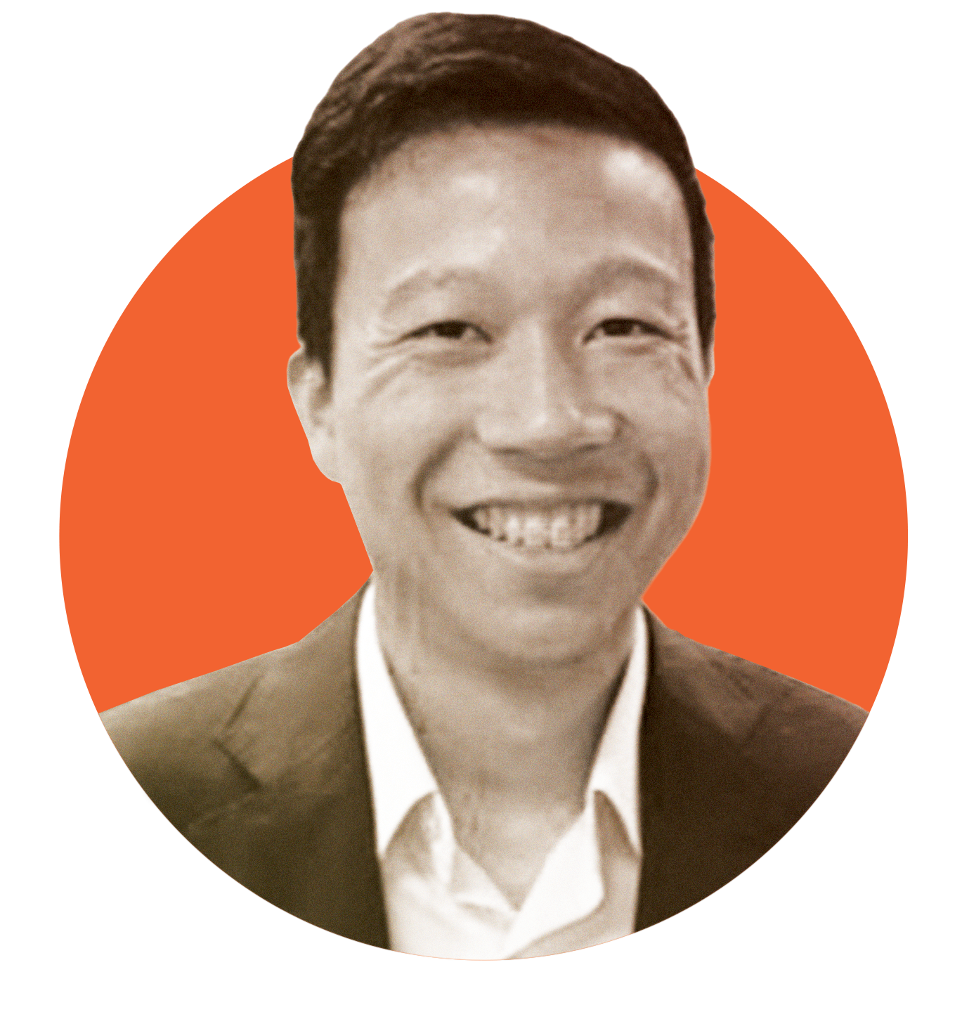 Headshot of Nick Joo in an orange circle
