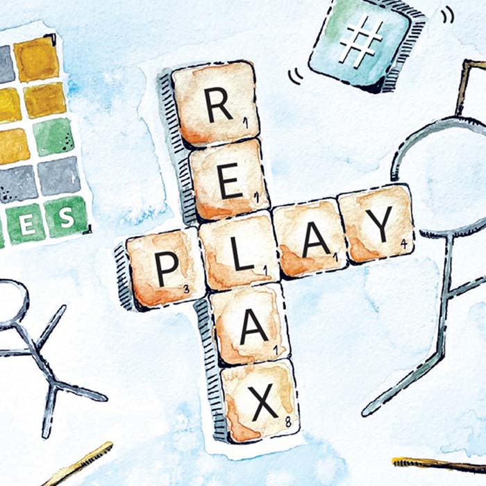 Illustrated Scrabble tiles 