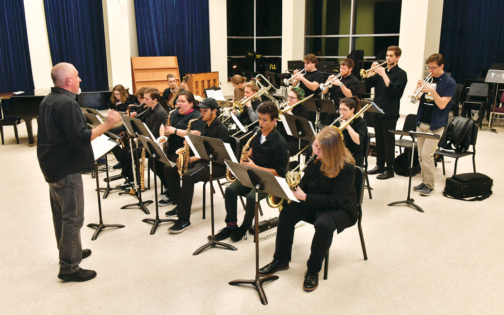 color photo from 2018 of TU jazz band