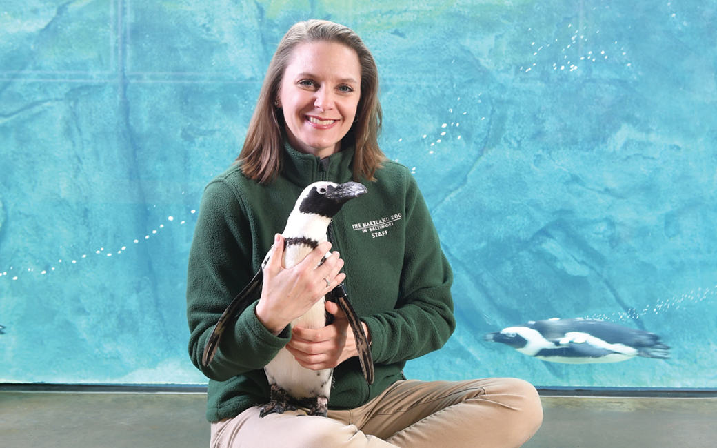 Sharon Bowen and penguin