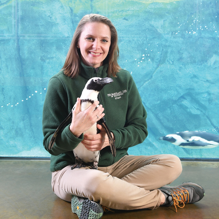 Sharon Bower and penguin