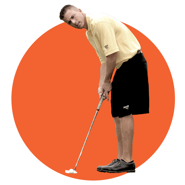 Jeff Castle putting a golf ball