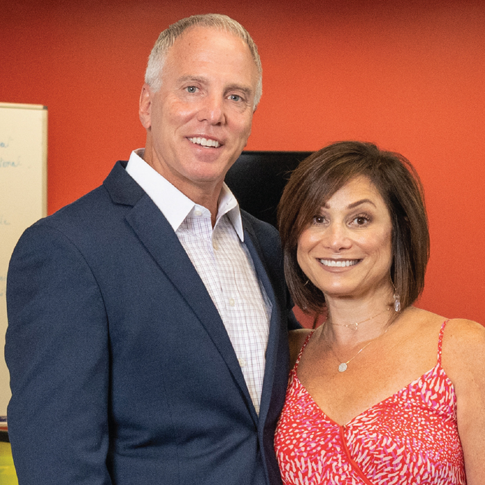 Todd '87 and Melanie Feuerman photographed in the Student LaunchPad