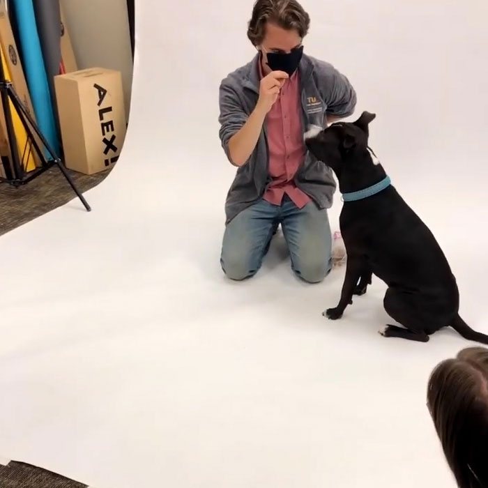 Cody and his dog Haze at photo shoot