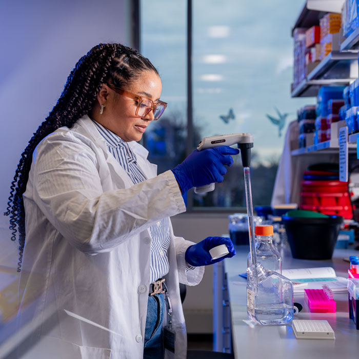 A student in a lab