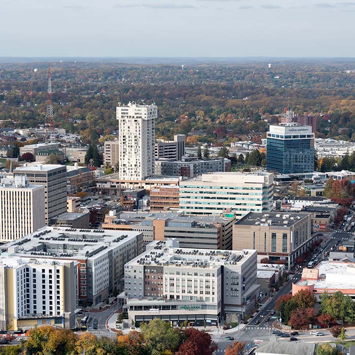 Aerial view of Towson
