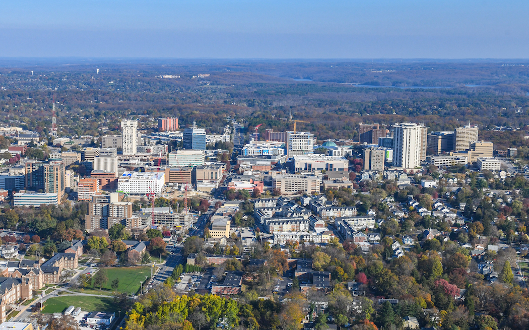 Aerial of TU and nearby community