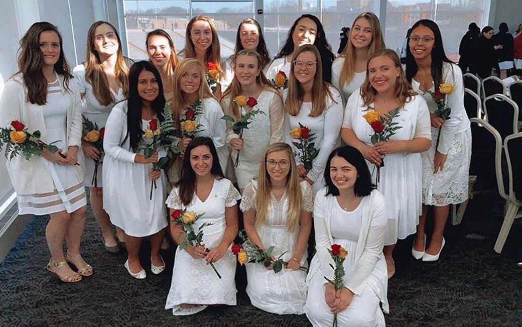 Members of the Alpha Gamma Delta Sorority