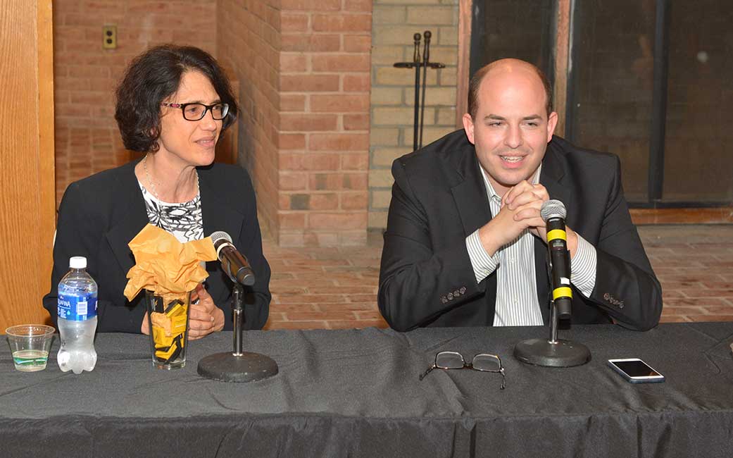 Brian Stelter, pictured with Washington Post political blogger Jennifer Rubin