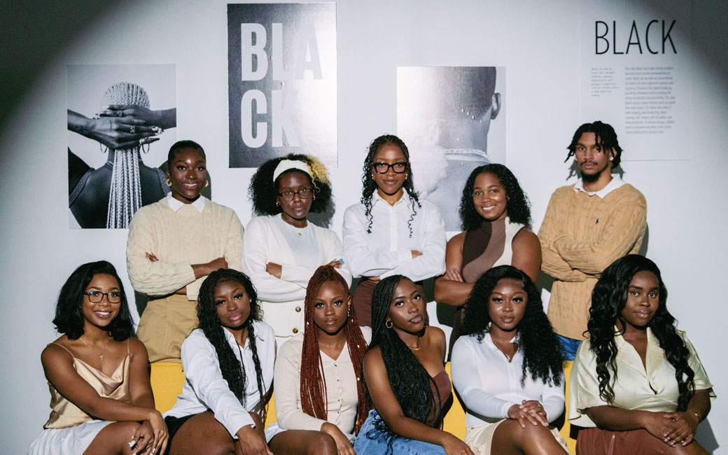 Student leadership of TU's Black Student Union sit together in their office