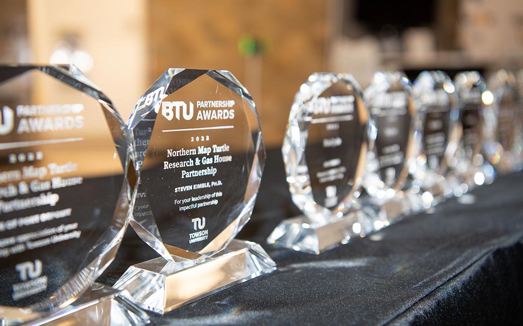 2022 BTU Partnership award trophies