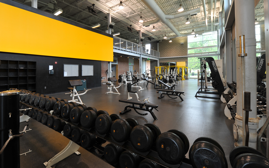 Burdick Hall weighlifting area in 2015