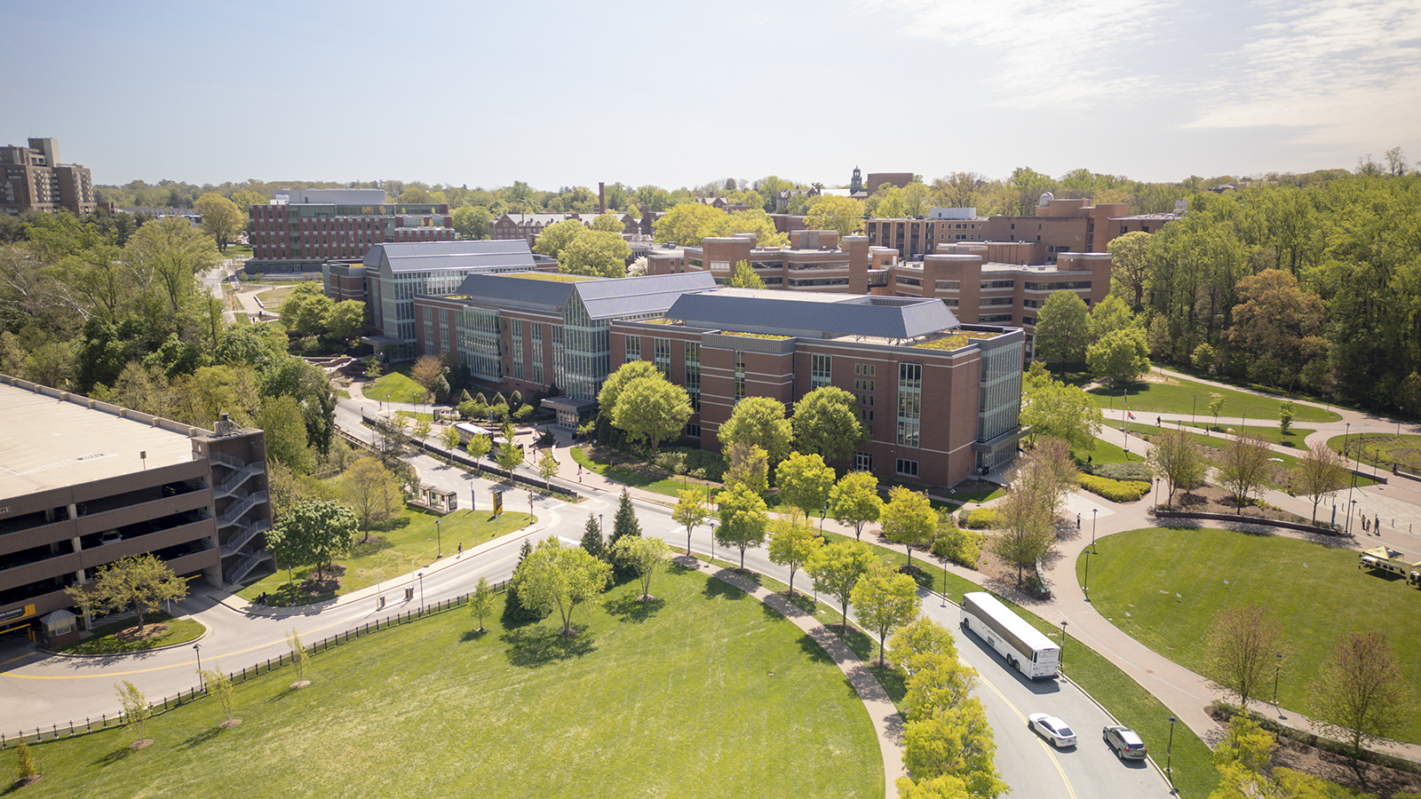 A aerial image of Towson University's Campus