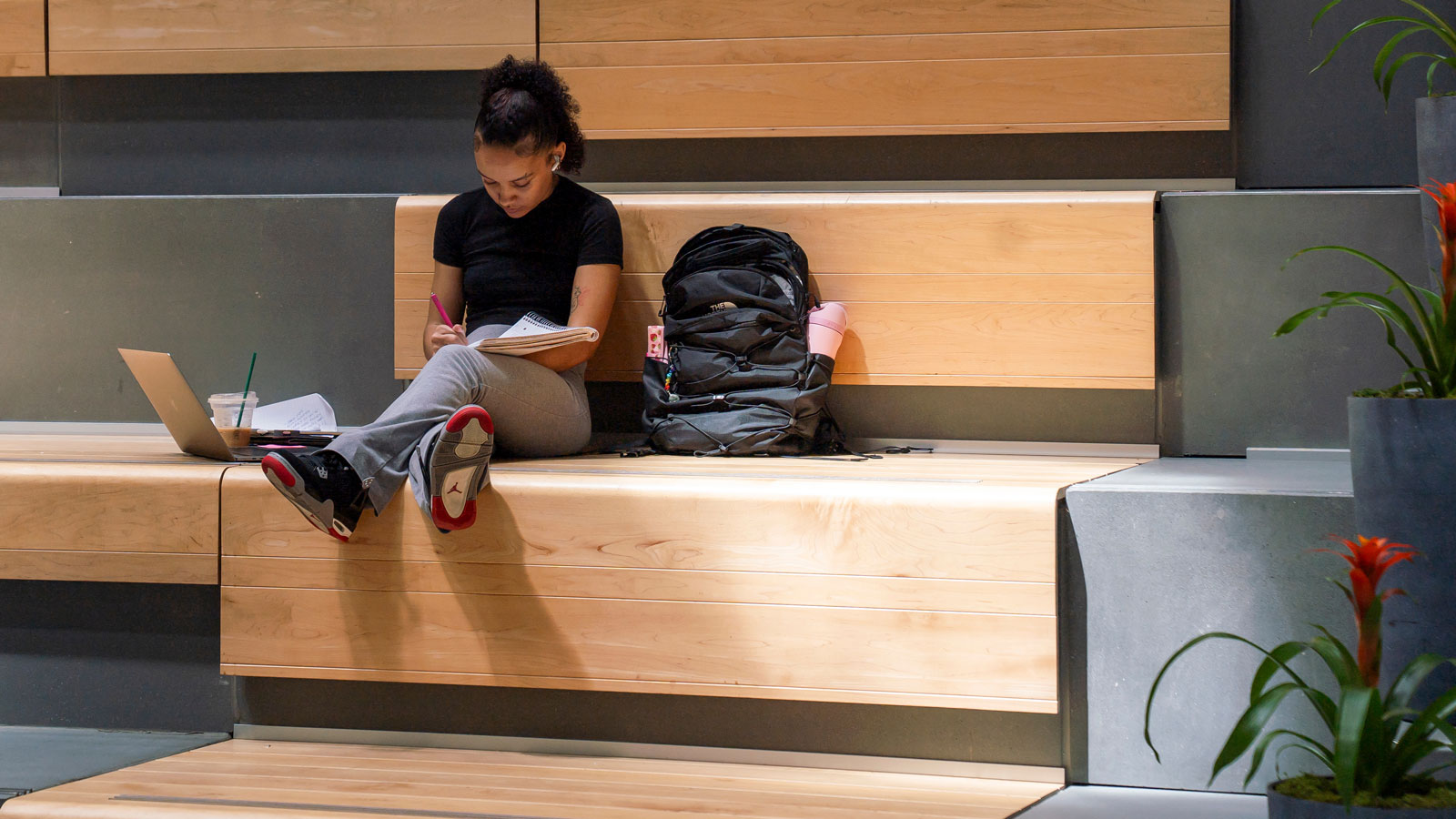 Student Studying in Science Complex