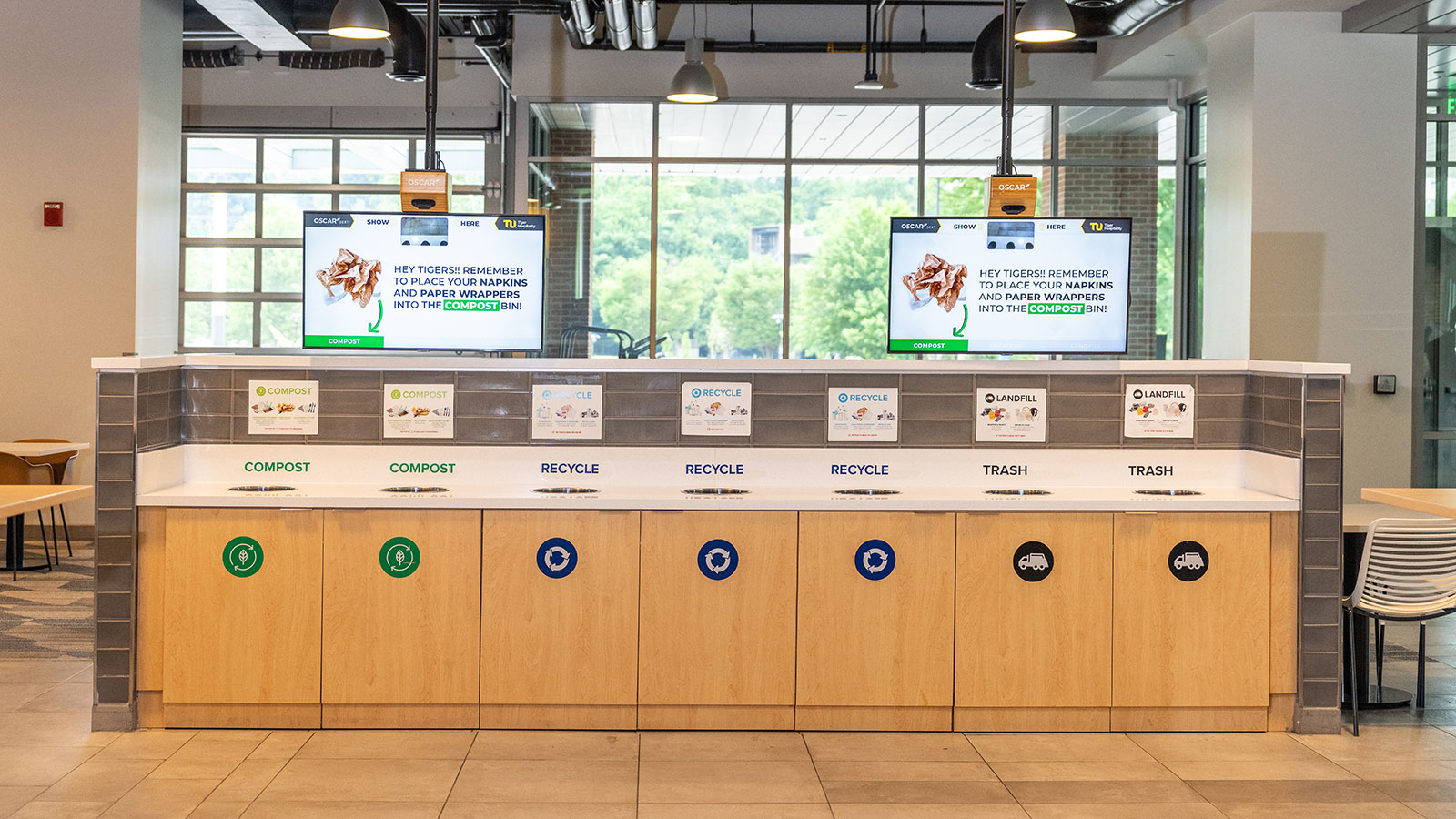 Compost, recycling and trash containers
