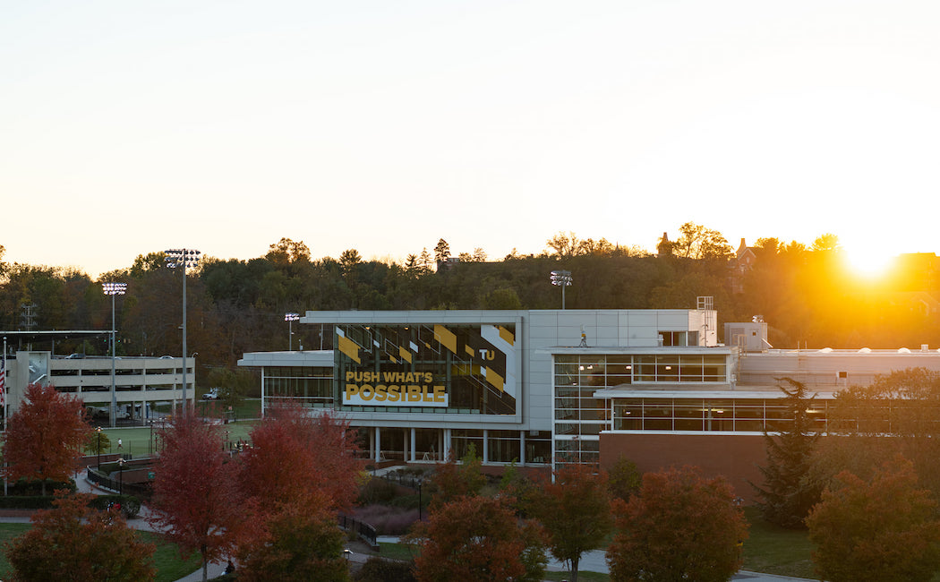 Fall at TU Campus and a sunset