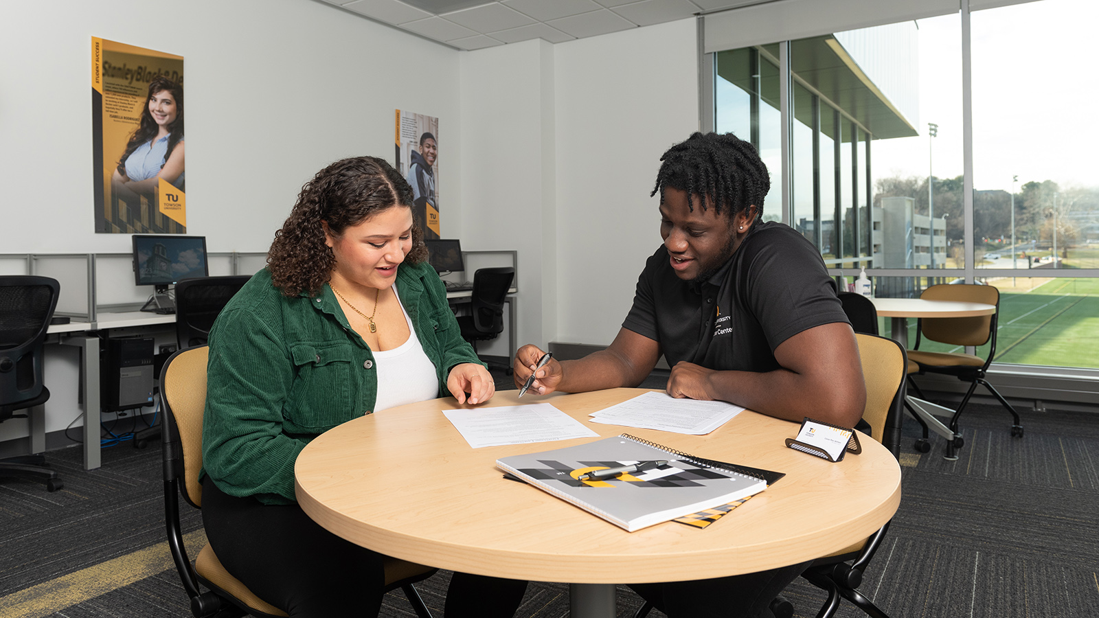 TU students in the career center